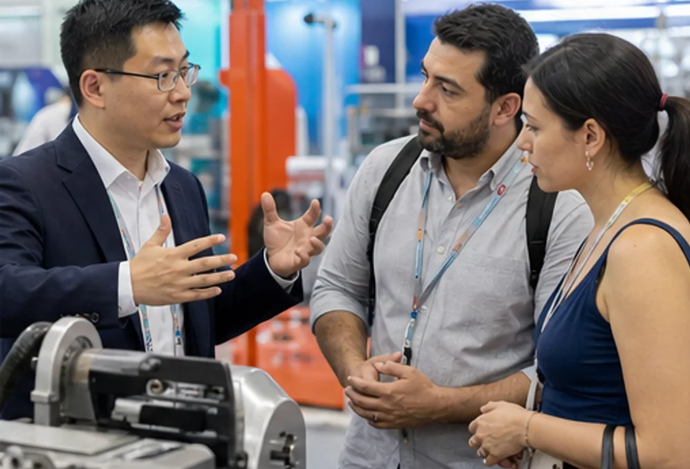 Bilingual support during an industrial equipment demonstration