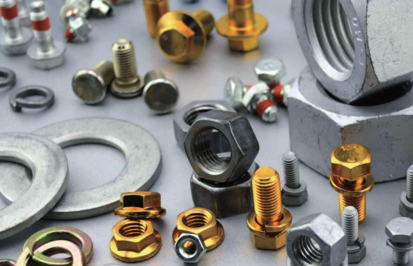 Assorted nuts, bolts, screws and washers