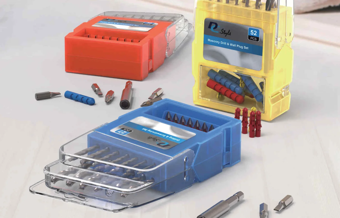 Drill bits and power tool accessory sets