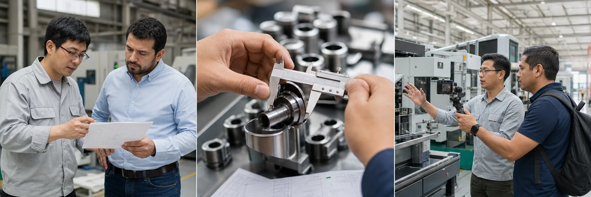 NaviSight specialists coordinating product sourcing and factory production